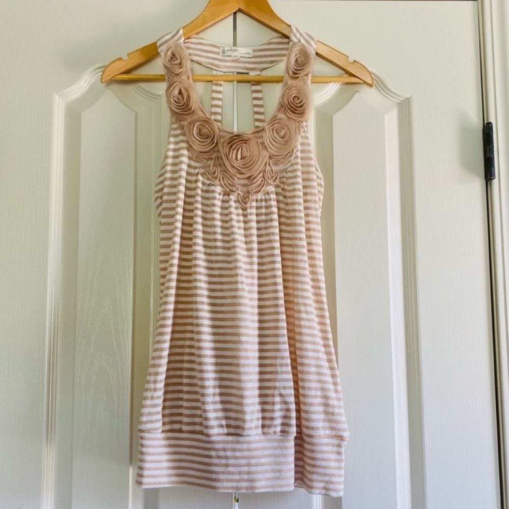 Edge… Design by Mine: Striped & Floral Sleeveless Tank Top